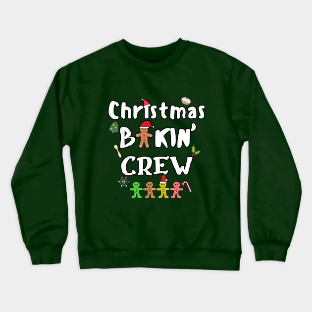 Christmas Baking Crew typography and cute doodle Crewneck Sweatshirt by Starlight Tales